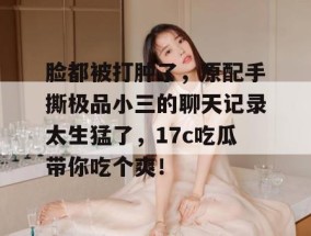 脸都被打肿了，原配手撕极品小三的聊天记录太生猛了，17c吃瓜带你吃个爽！