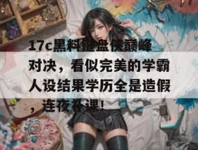 17c黑料键盘侠巅峰对决，看似完美的学霸人设结果学历全是造假，连夜补课！