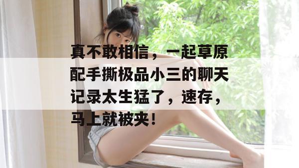 真不敢相信，一起草原配手撕极品小三的聊天记录太生猛了，速存，马上就被夹！  第1张